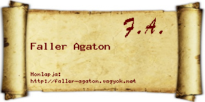 Faller Agaton névjegykártya